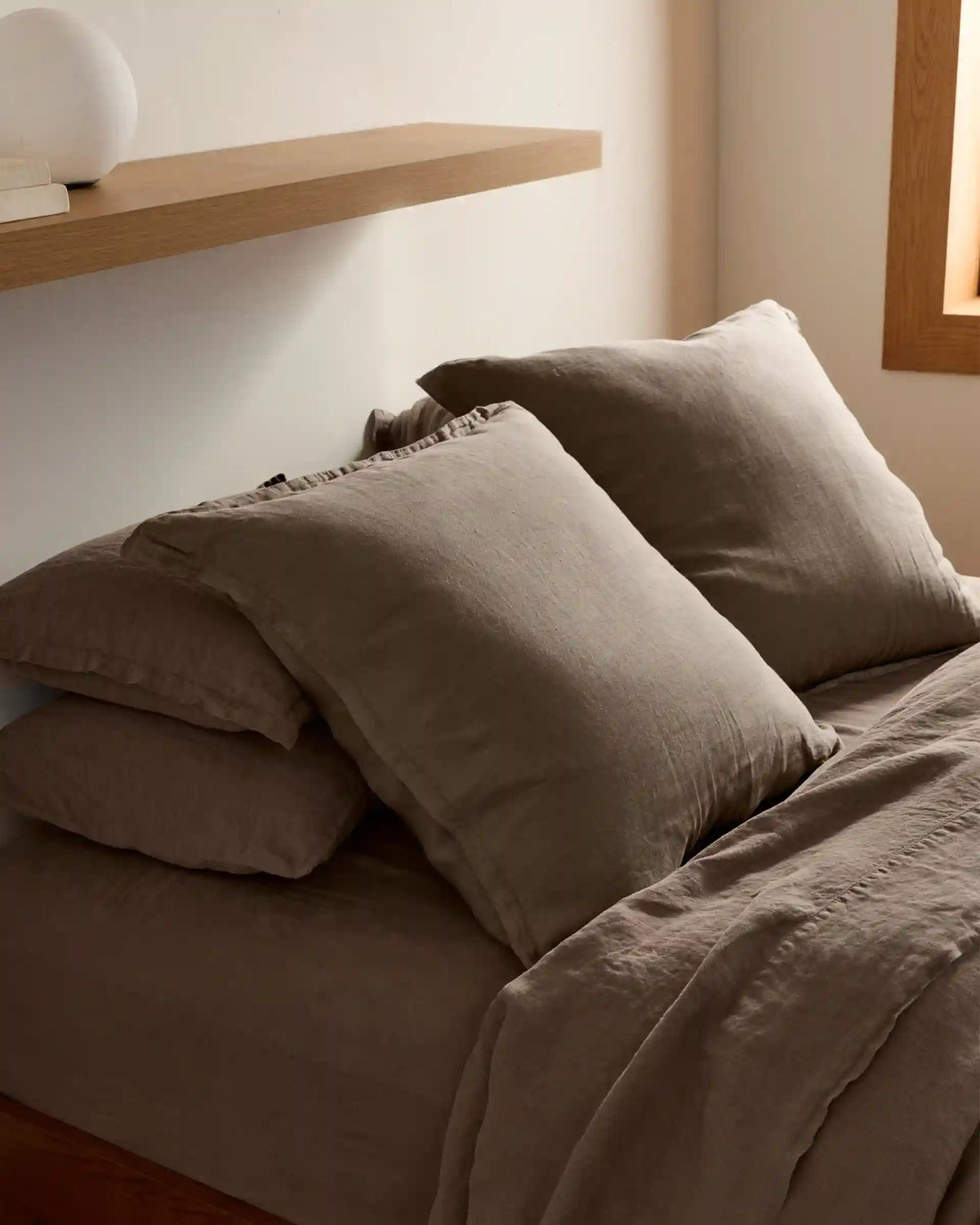 Linen Euro Sham (Warm Grey)