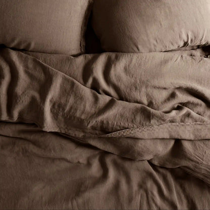 Linen Duvet Cover Set - Warm Grey F/Q