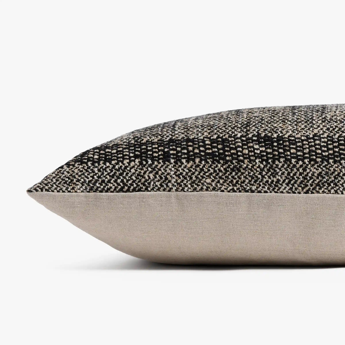 Marfa Stripe Lumbar Pillow Cover (Soft Black and Natural)