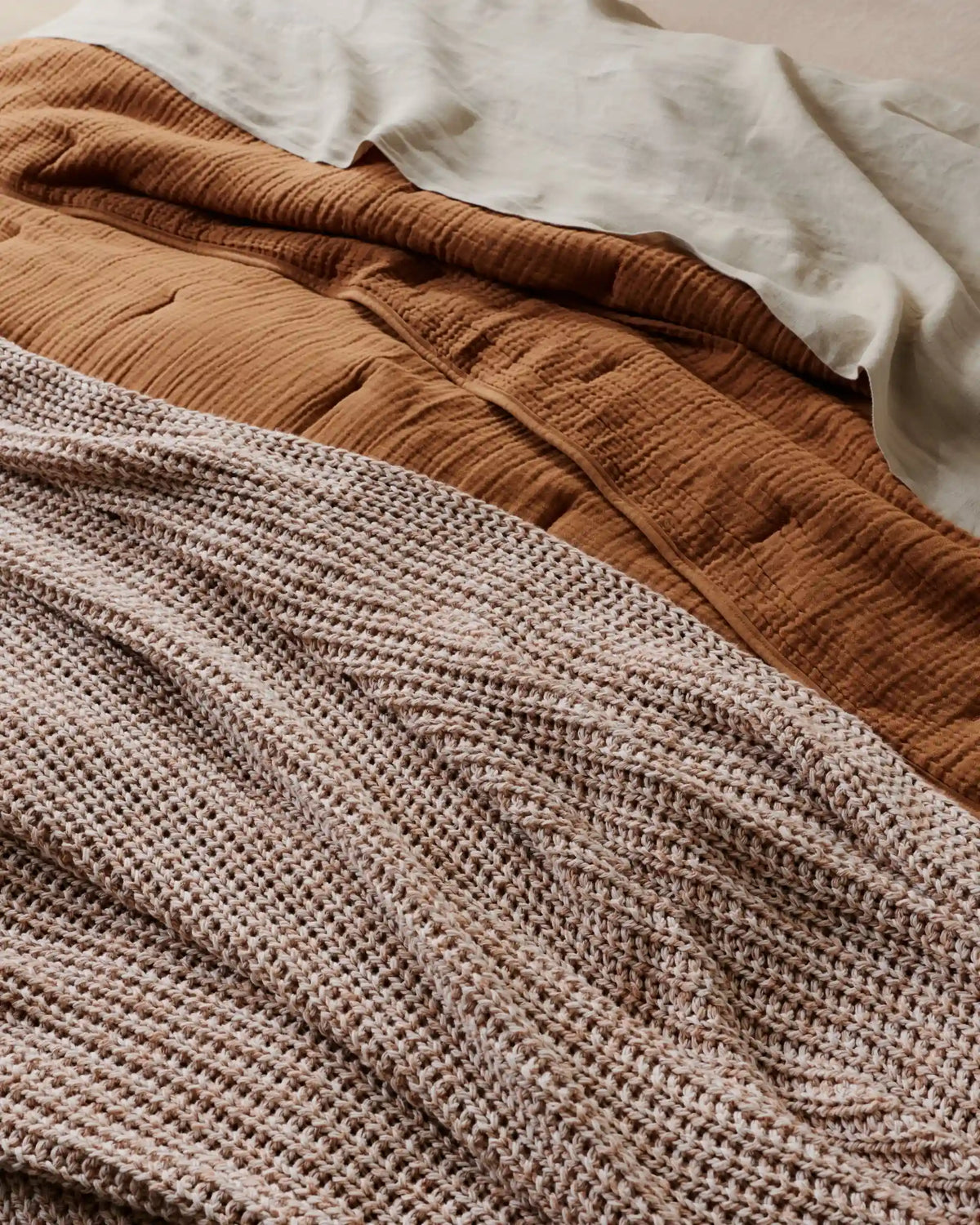 Marled Cotton Throw (Adobe)