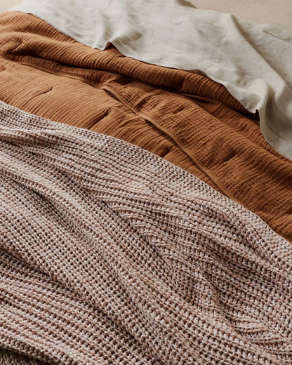 Marled Cotton Throw (Adobe)