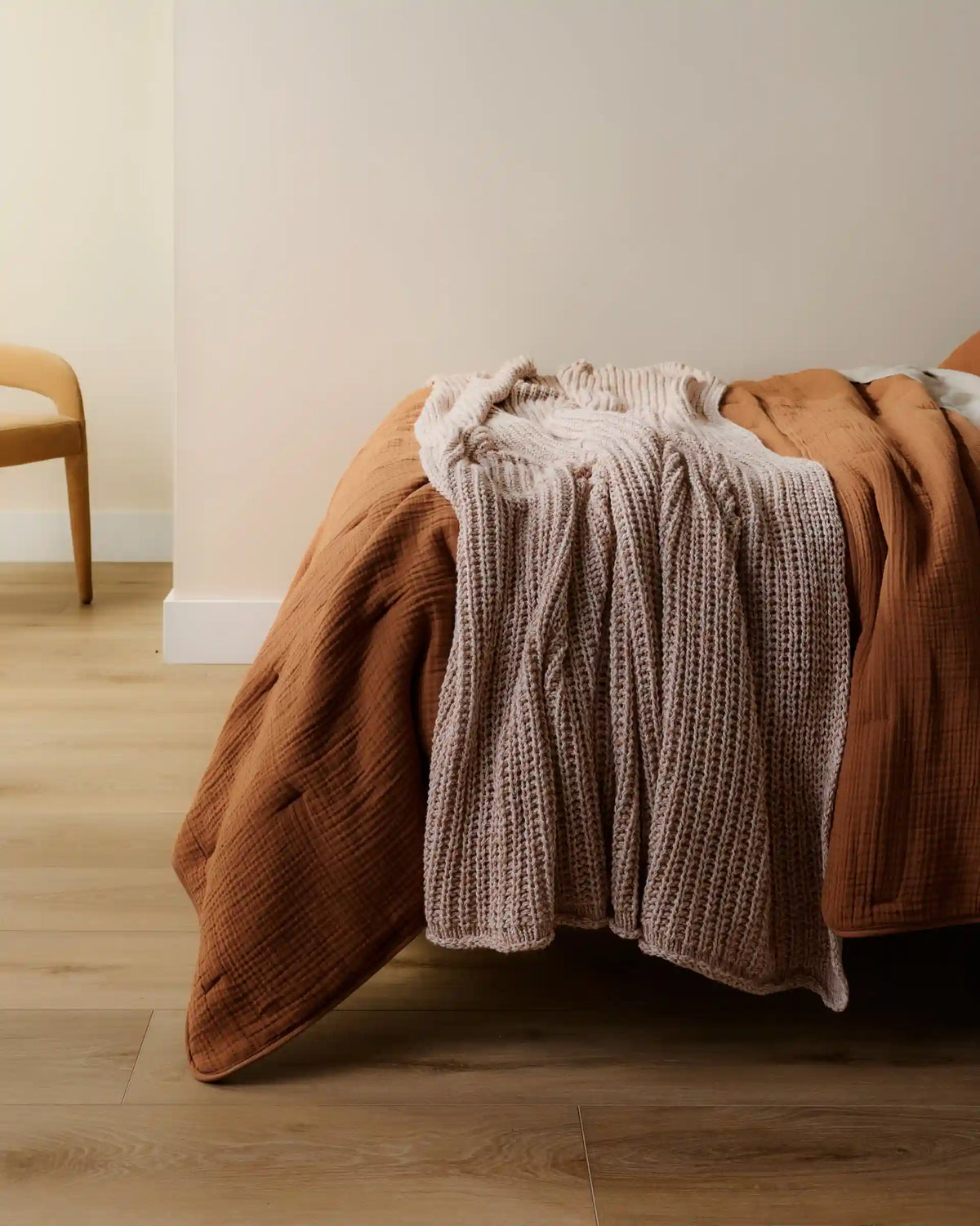 Marled Cotton Throw (Adobe)