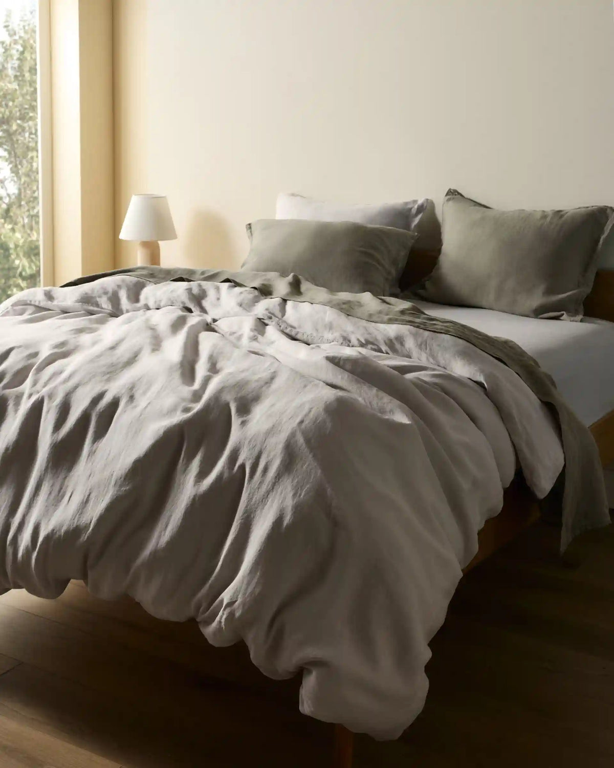 Linen Duvet Cover Set - Dove F/Q