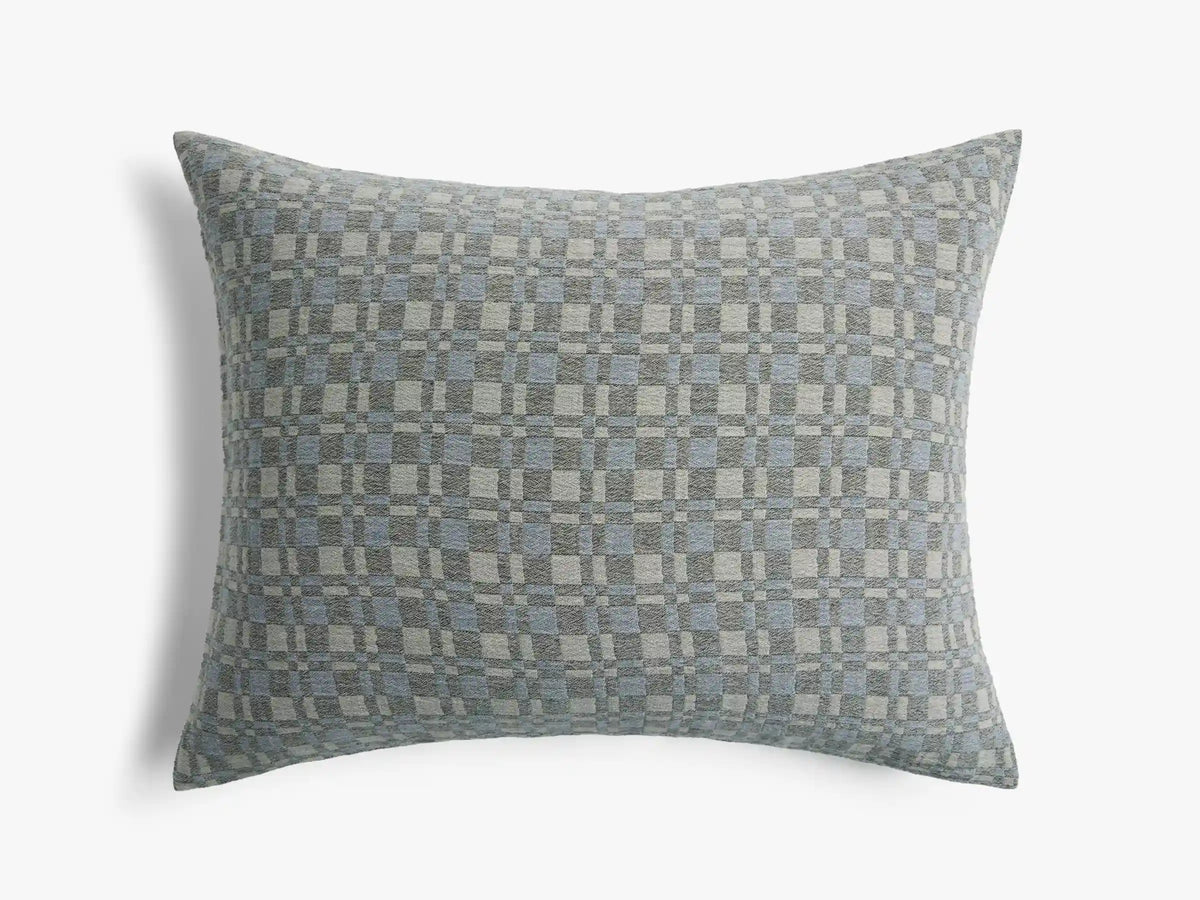 Modern Check Jacquard Sham Set (Dusk and Moss)