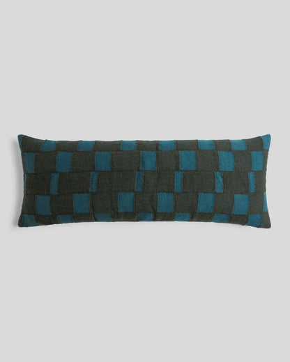 Modern Wool Lumbar Pillow Cover - FINAL SALE (Evergreen and Peacock)