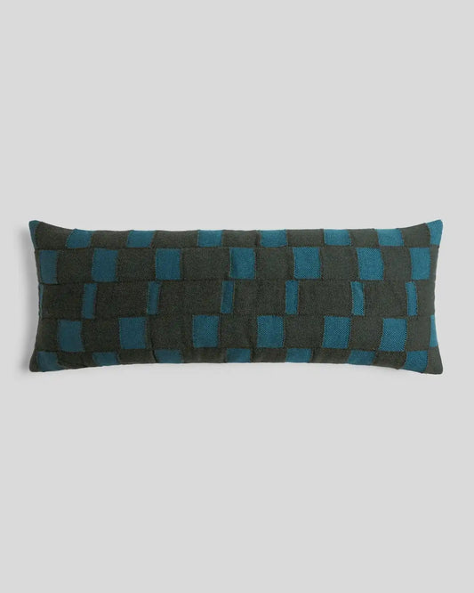 Modern Wool Lumbar Pillow Cover - FINAL SALE (Evergreen and Peacock)