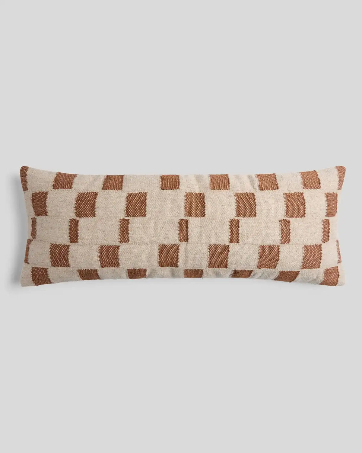 Modern Wool Lumbar Pillow Cover - FINAL SALE (Natural and Tobacco)
