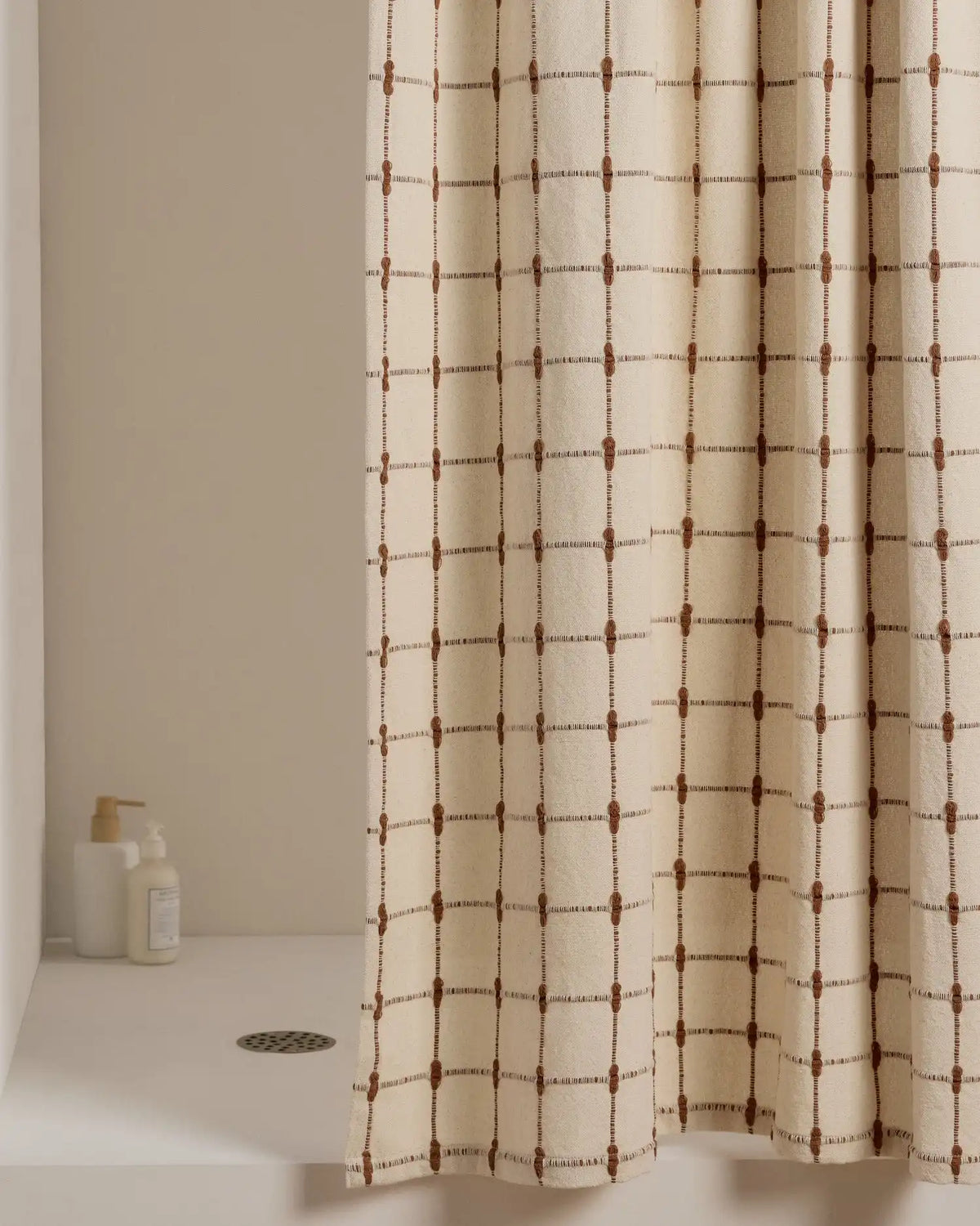 Organic Oasis Shower Curtain (Natural and Tobacco)