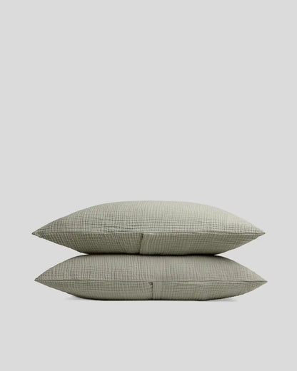 Organic Cloud Cotton Sham Set - FINAL SALE (Heathered Moss)