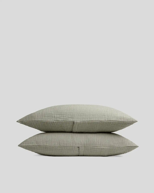 Organic Cloud Cotton Sham Set - FINAL SALE (Heathered Moss)
