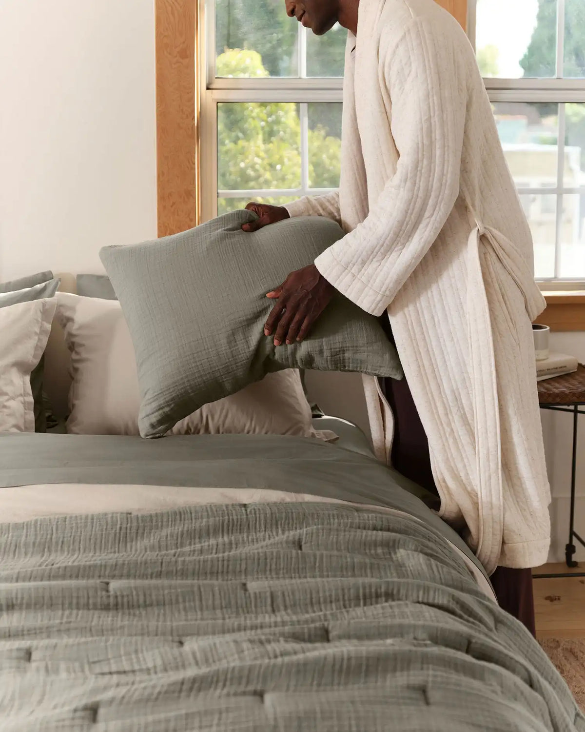 Organic Cloud Cotton Sham Set (Moss)