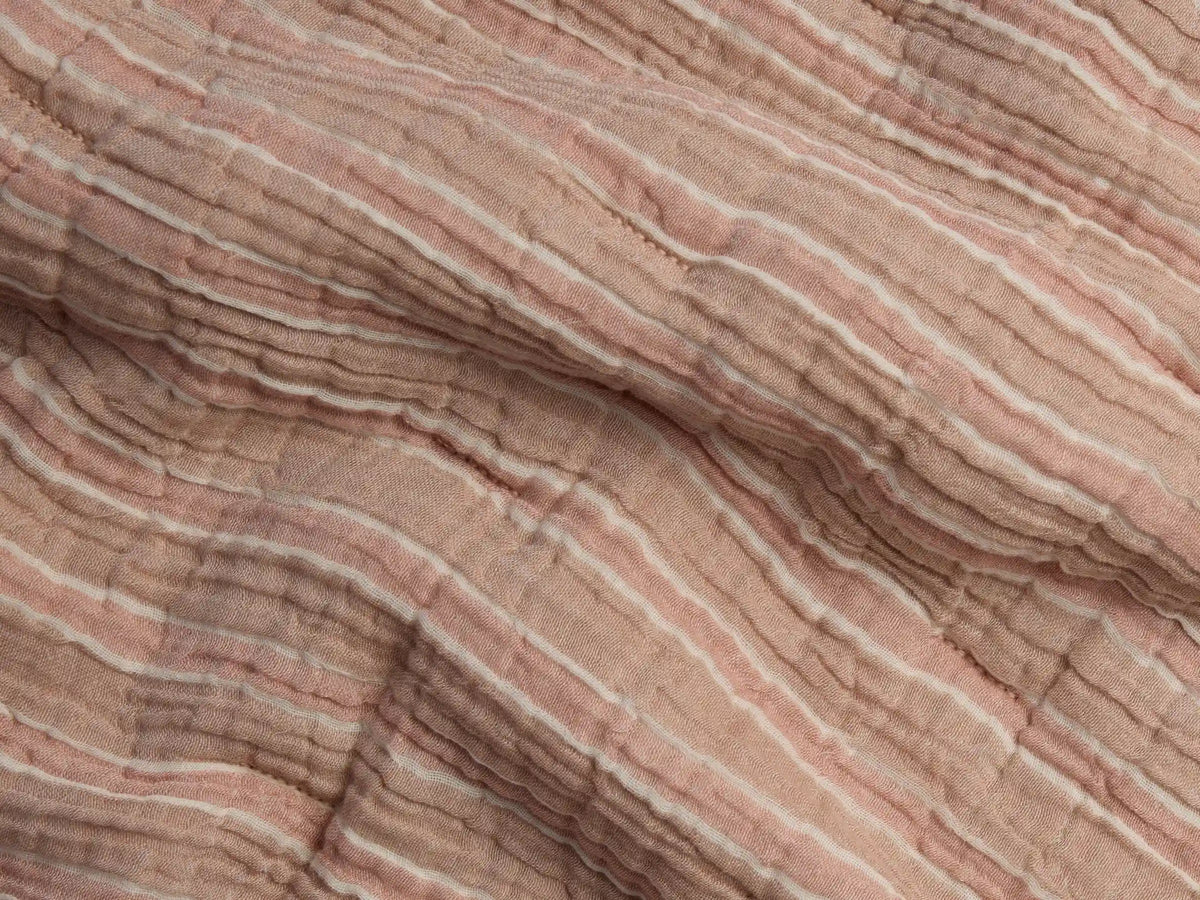 Organic Cloud Cotton Stripe Toddler Quilt (Adobe and Clay)
