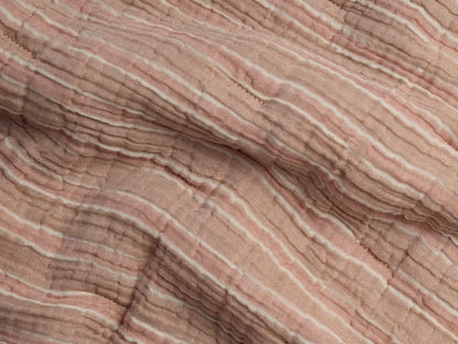 Organic Cloud Cotton Stripe Toddler Quilt (Adobe and Clay)