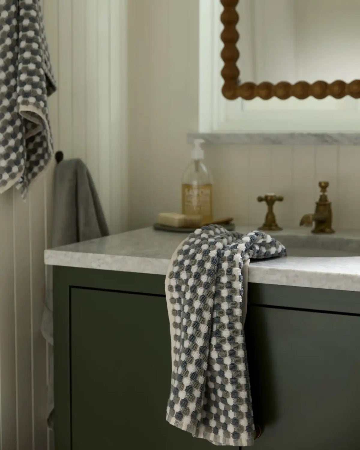 Organic Cotton Mosaic Towels (Moss and Dusk)