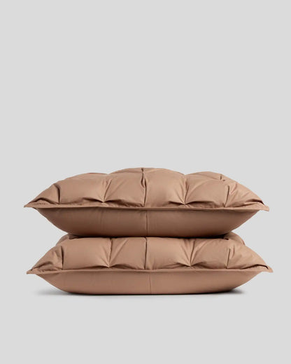 Organic Cotton Puff Shams (Adobe)