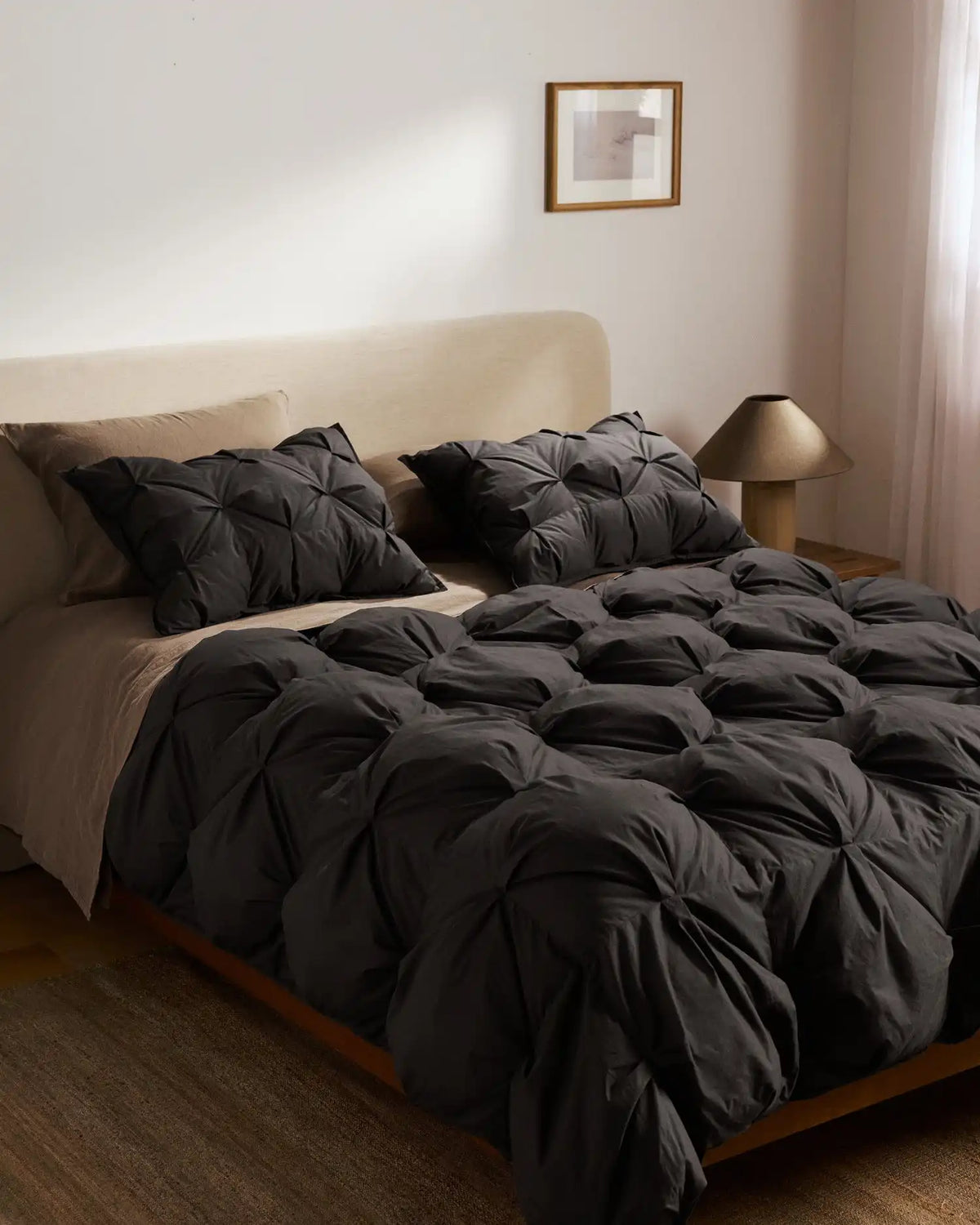 Organic Cotton Puff Shams (Onyx)