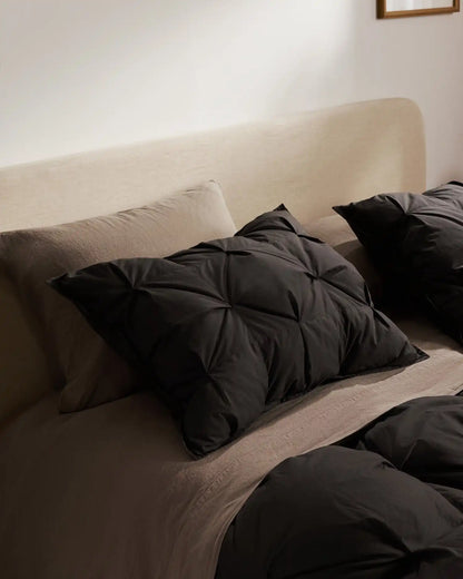 Organic Cotton Puff Shams (Onyx)