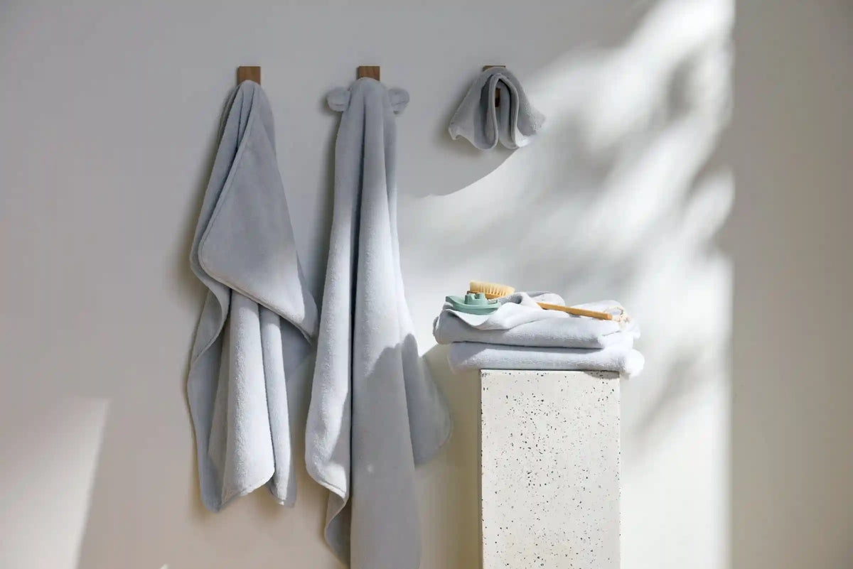 Organic Hooded Baby Towel with Ears (Sky)