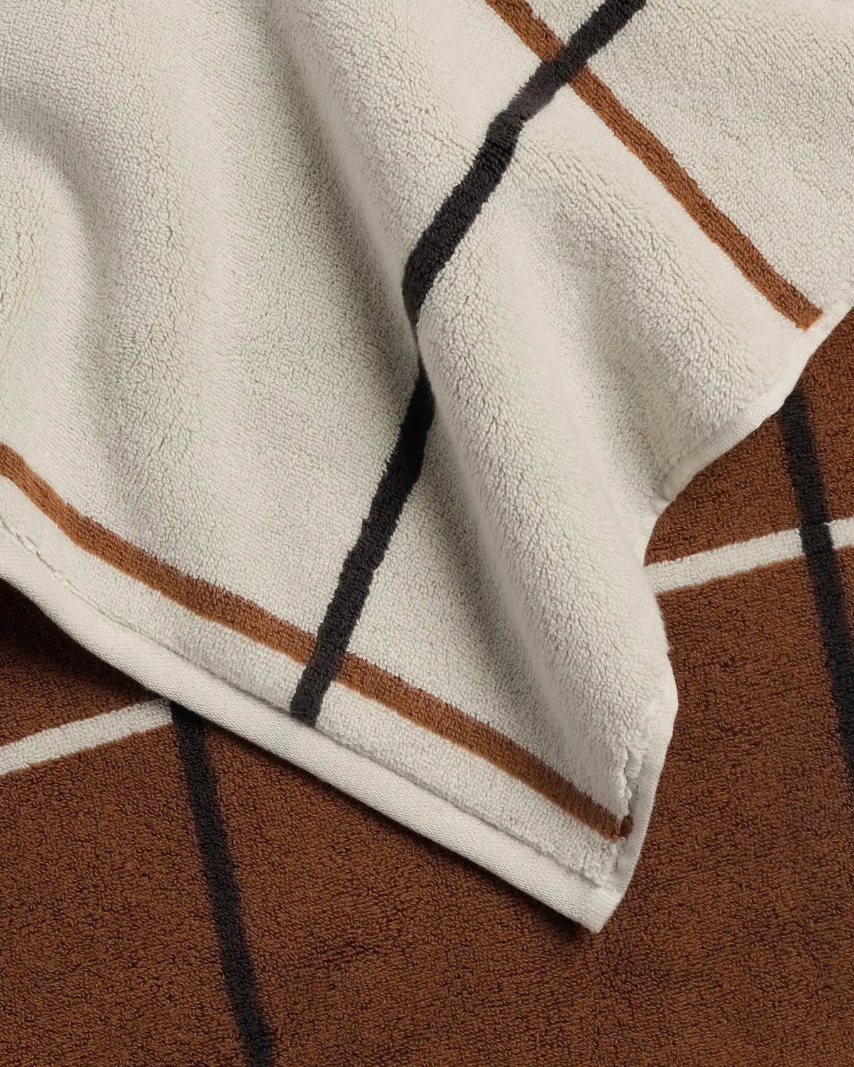 6+6 Organic Plush Bath Bundle - Bone Windowpane