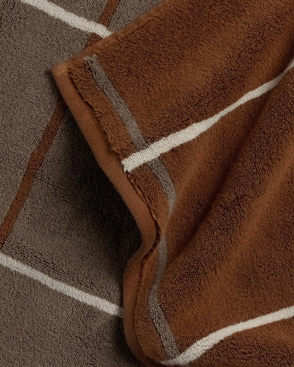 6+6 Organic Plush Bath Bundle - Tobacco Windowpane