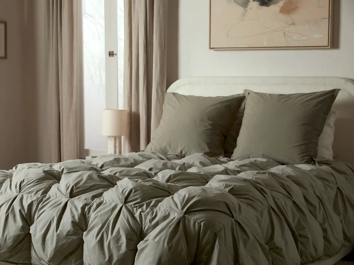 Organic Cotton Puff Comforter (Moss)