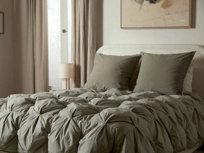 Organic Cotton Puff Comforter (Moss)