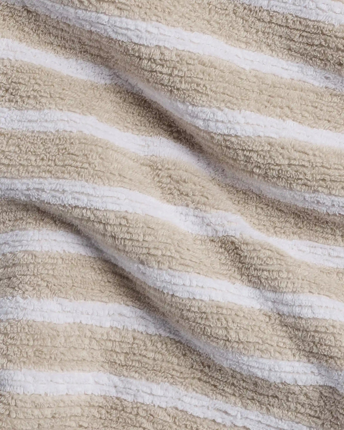 4+4 Organic Resort Stripe Bath Bundle - Bone with White