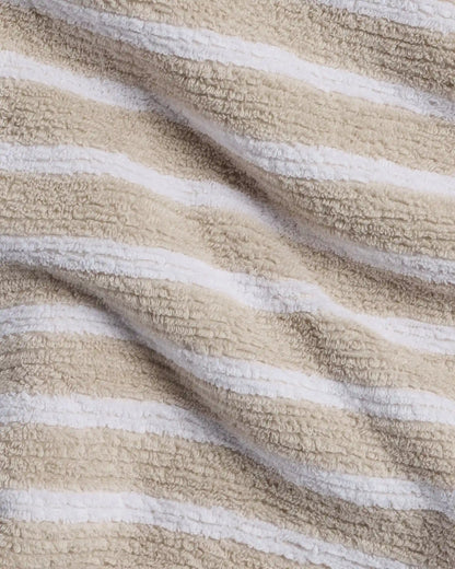 4+4 Organic Resort Stripe Bath Bundle - Bone with White