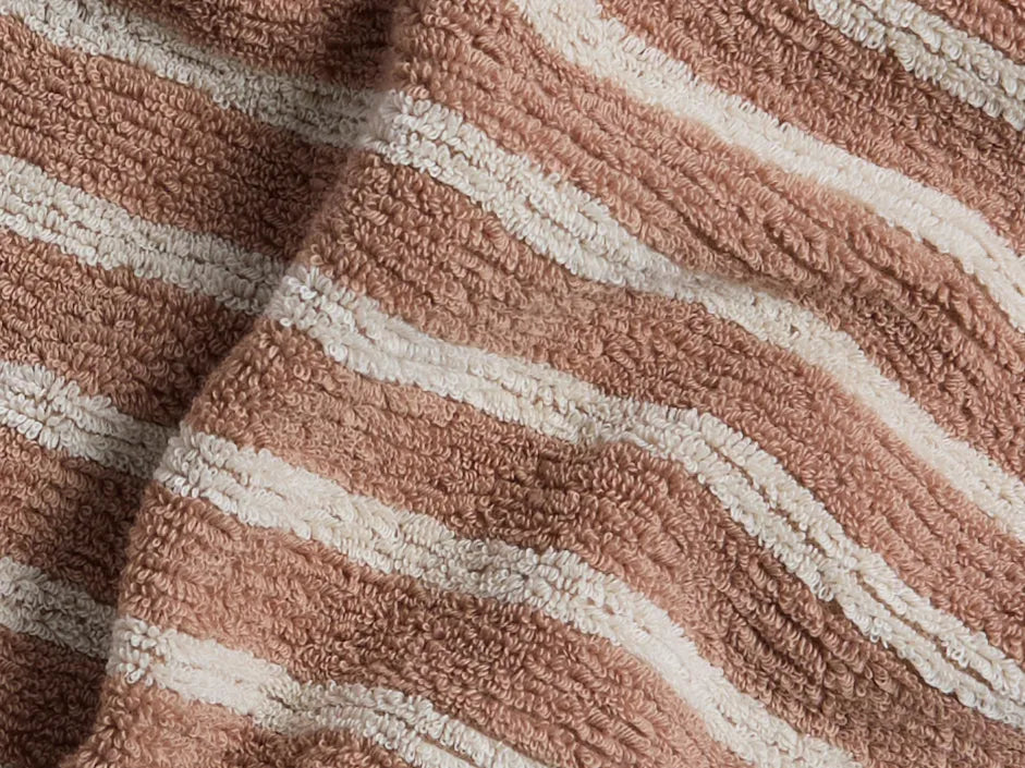 4+4 Organic Resort Stripe Bath Bundle -  Adobe with Butter