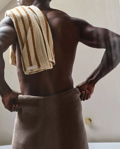 Organic Resort Stripe Towels (Butter with Honey)