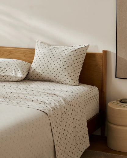 Overdyed Vintage Print Sheet Set - F/Q Bone