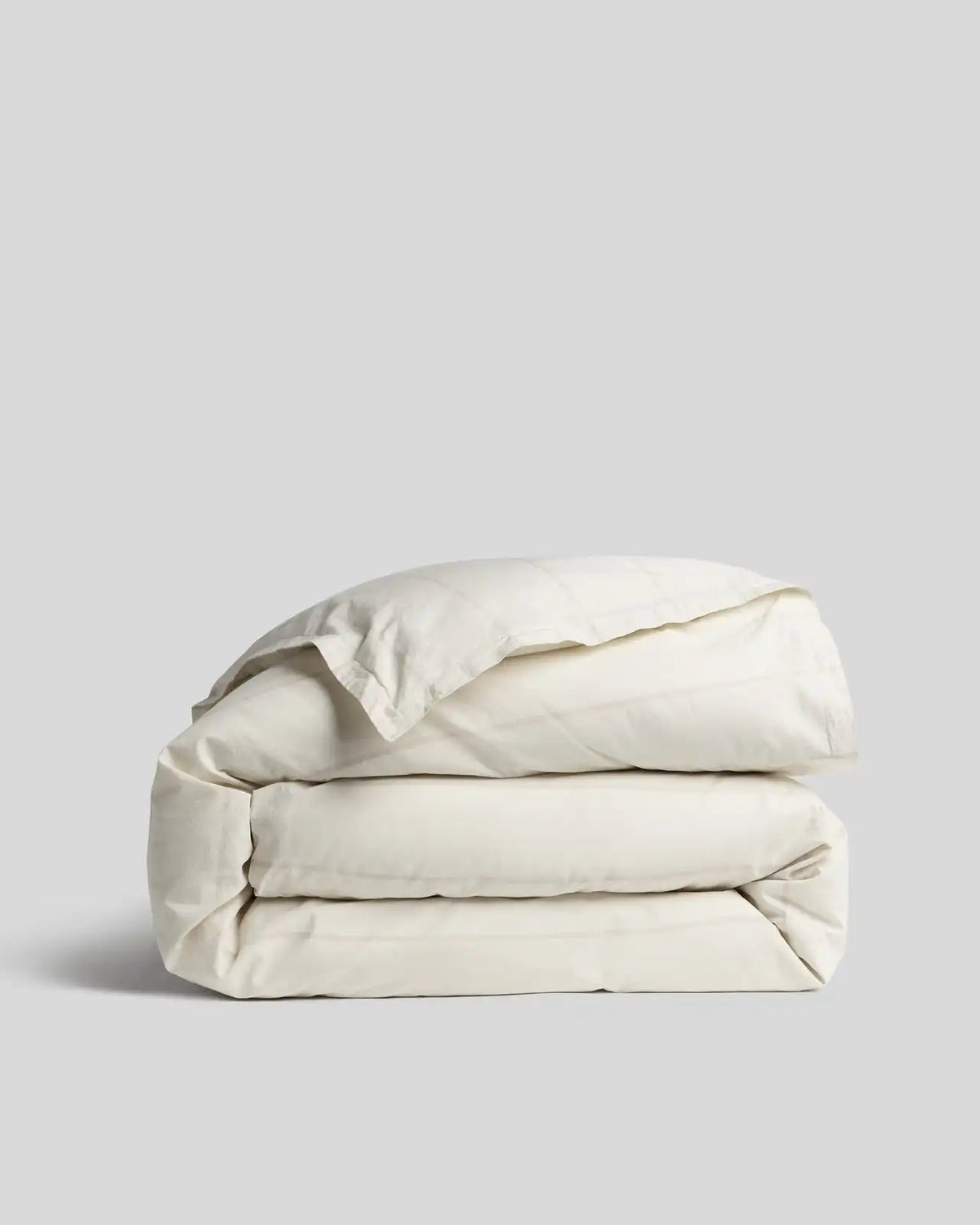 Percale Duvet Cover (Bone Stripe)