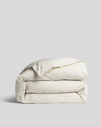 Percale Duvet Cover (Bone Stripe)