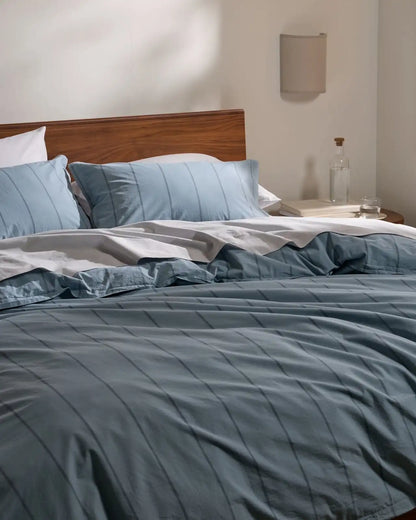 Percale Duvet Cover (Dusk Stripe)