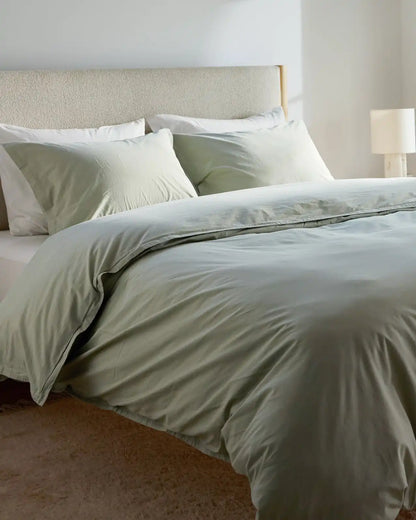 Percale Duvet Cover - FINAL SALE (Sage)