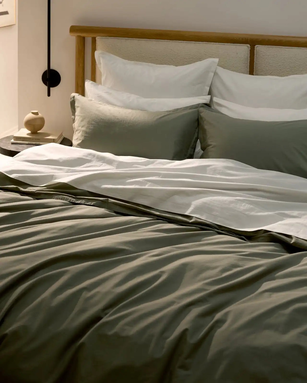 Percale Duvet Cover Set - Moss F/Q