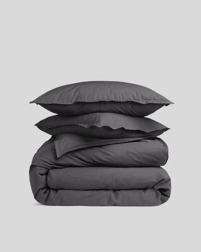 Percale Duvet Cover Set - Slate F/Q