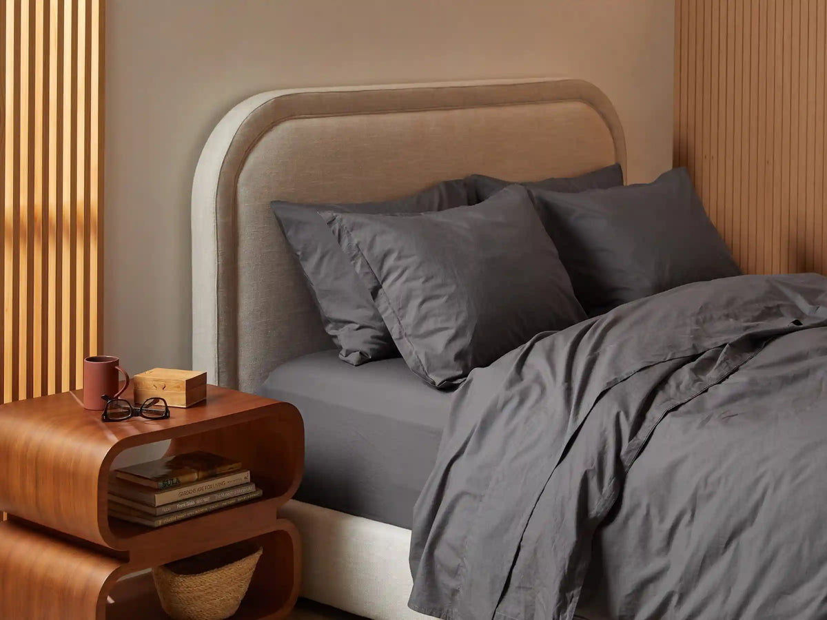 Percale Duvet Cover Set - Slate F/Q