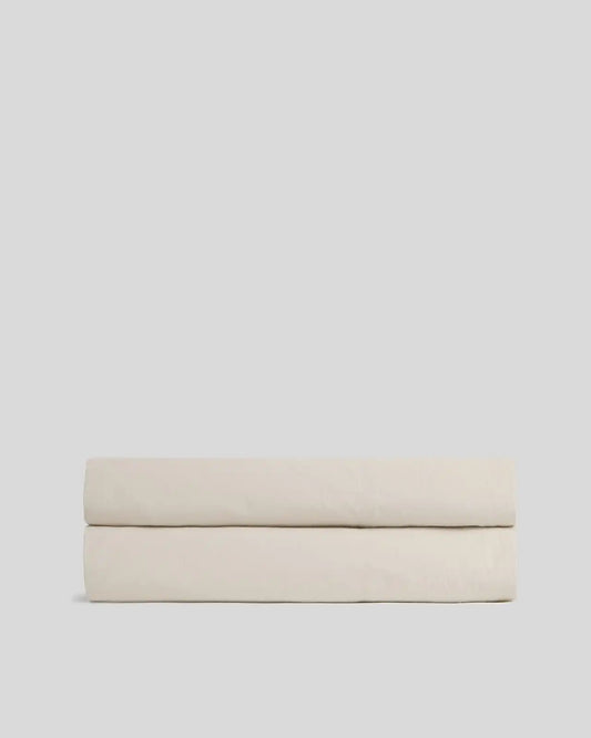 Percale Fitted Sheet (Bone)