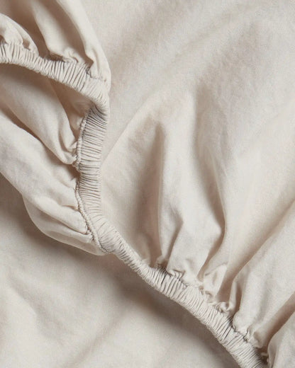Percale Fitted Sheet (Bone)