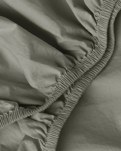 Percale Fitted Sheet (Moss)