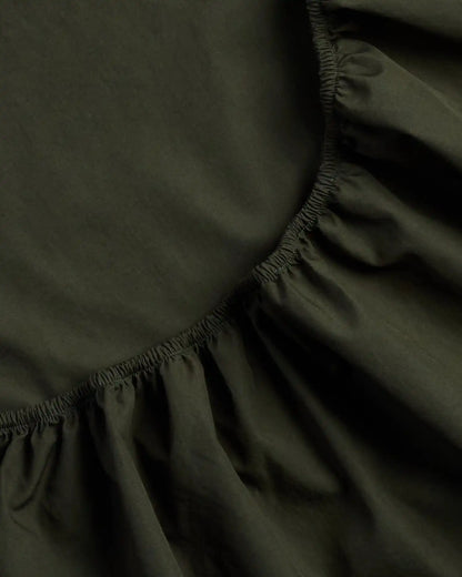 Percale Fitted Sheet (Evergreen)