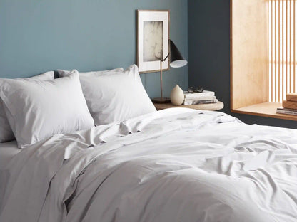 Percale Fitted Sheet - FINAL SALE (Light Grey)