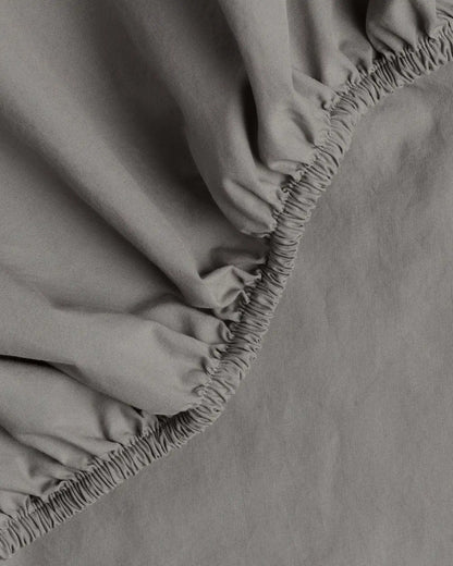Percale Fitted Sheet (Pebble)
