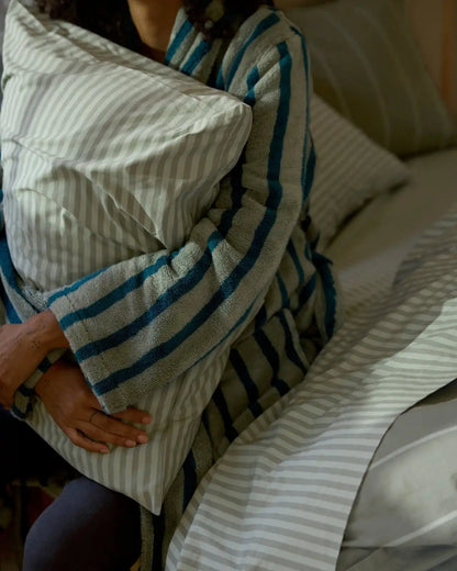 Percale Pillowcase Set (Moss Stripe)