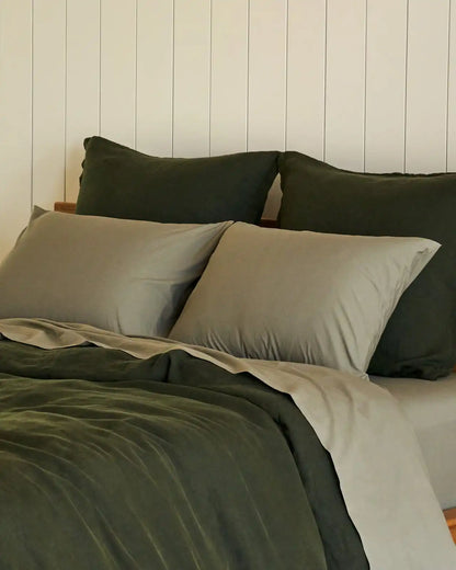 Percale Pillowcase Set (Moss)