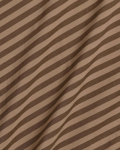 Percale Fitted Sheet (Adobe Stripe)