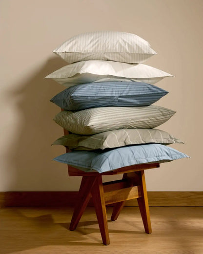Percale Sham Set (Bone Stripe)