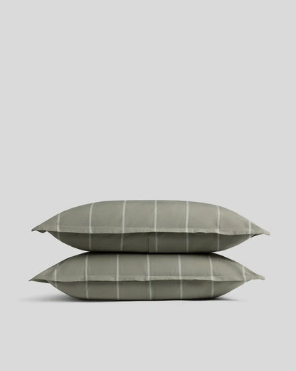 Percale Sham Set (Moss Stripe)