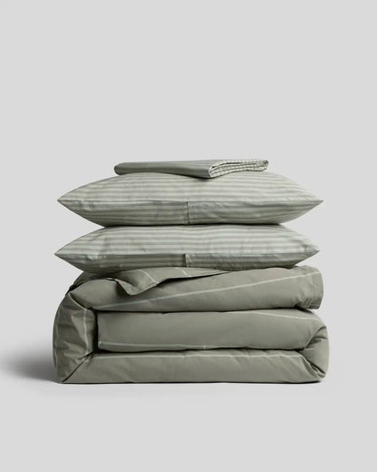Percale Venice Set - Moss Stripe F/Q